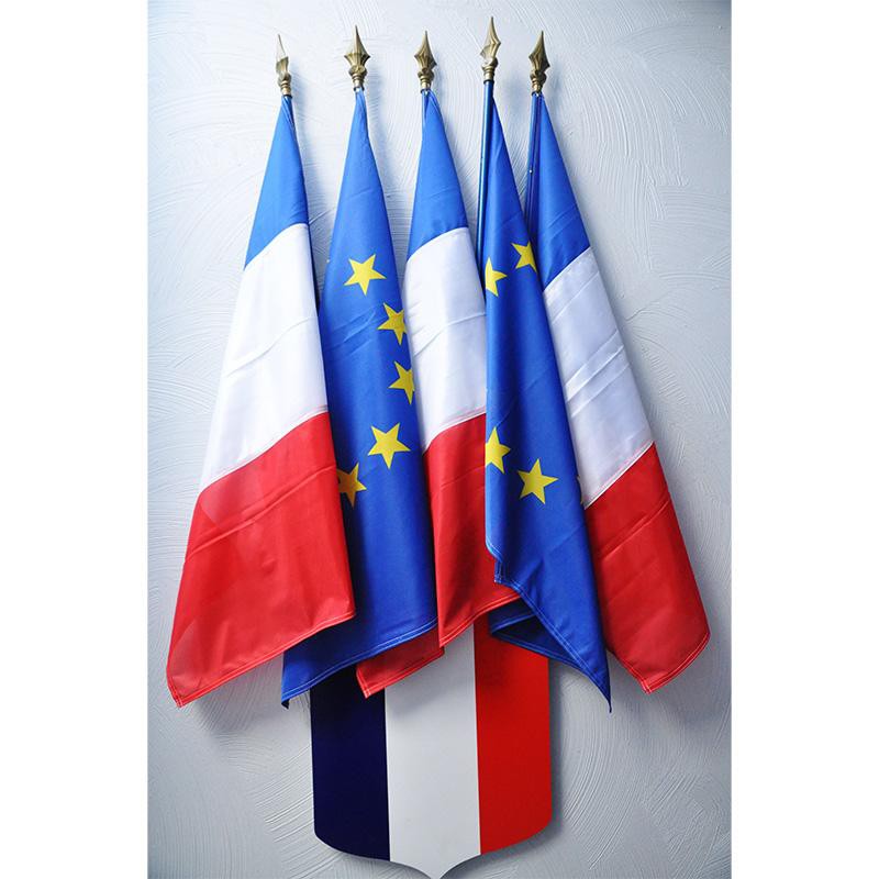 Ecusson - France drapeau bannière - bleu - 6,3x7,5cm - patches