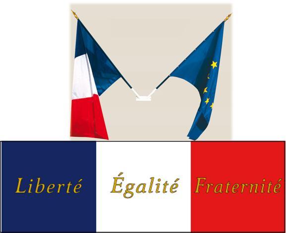 LOT Spécial Ecole - Ecusson porte-drapeaux + drapeaux - pavoisement