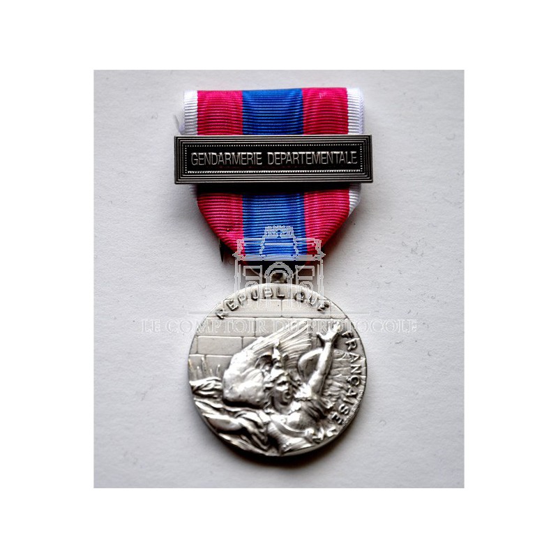 Rappel de Médaille DEFNAT Défense Nationale ARGENT avec agrafe MARINE NATIONALE 