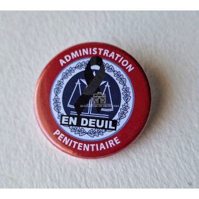 BADGE ADMINISTRATION PENITENTIAIRE EN DEUIL  38mm